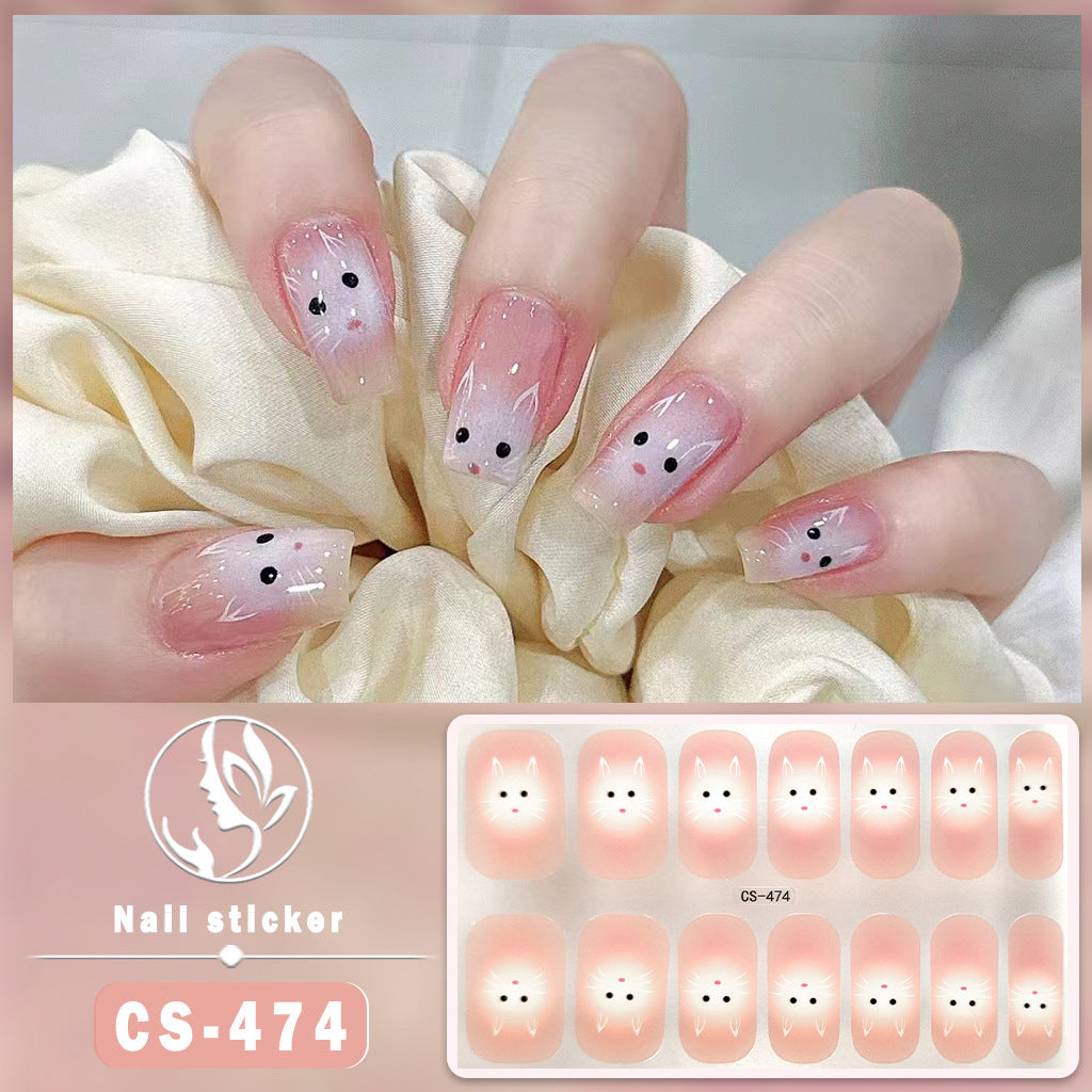 Autocollants pour ongles en gel imperméables avec motif de fleurs de vent