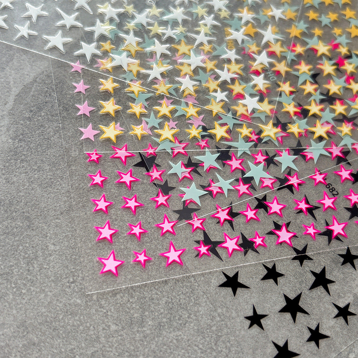 Solid Color Asterism Three-dimensional Seamless Flat Nail Stickers