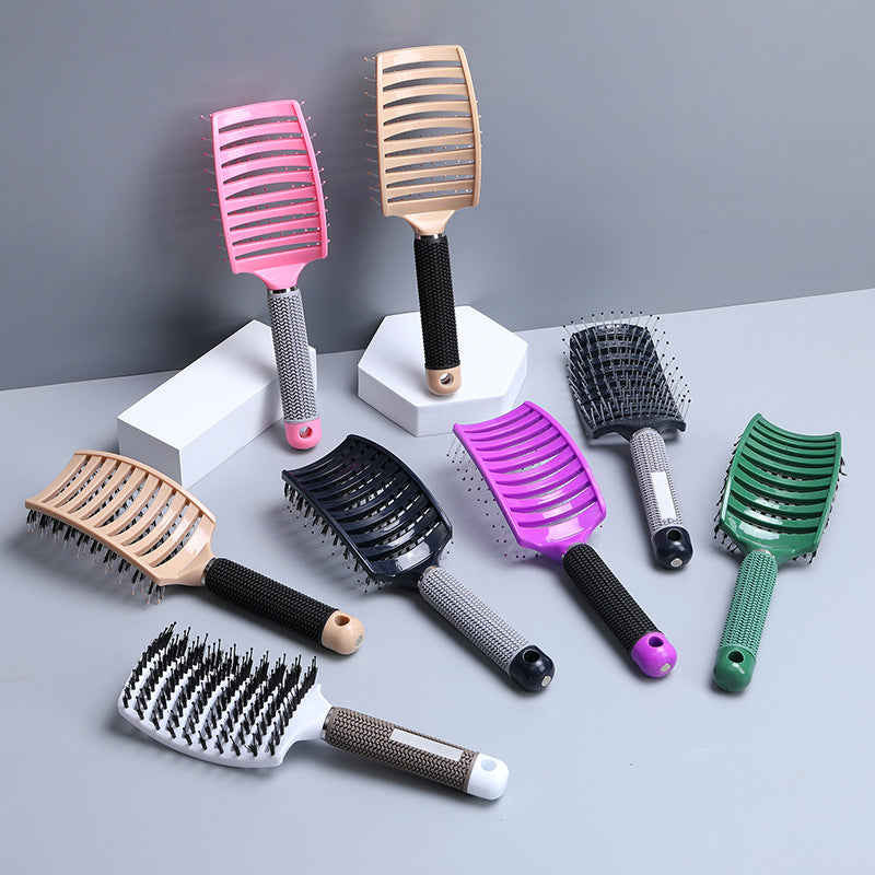 Brosses et peignes pour cheveux bouclés, creux et courbés, pour coiffure moelleuse