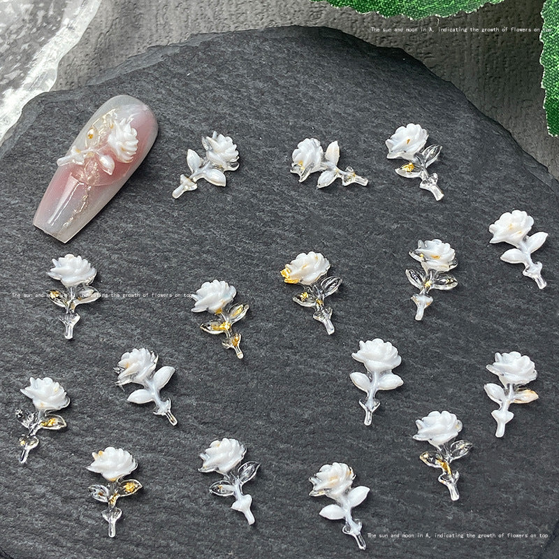 Emballage de matériel d'ornement en or blanc Bijoux à porter au vent Soins des ongles Nail Art