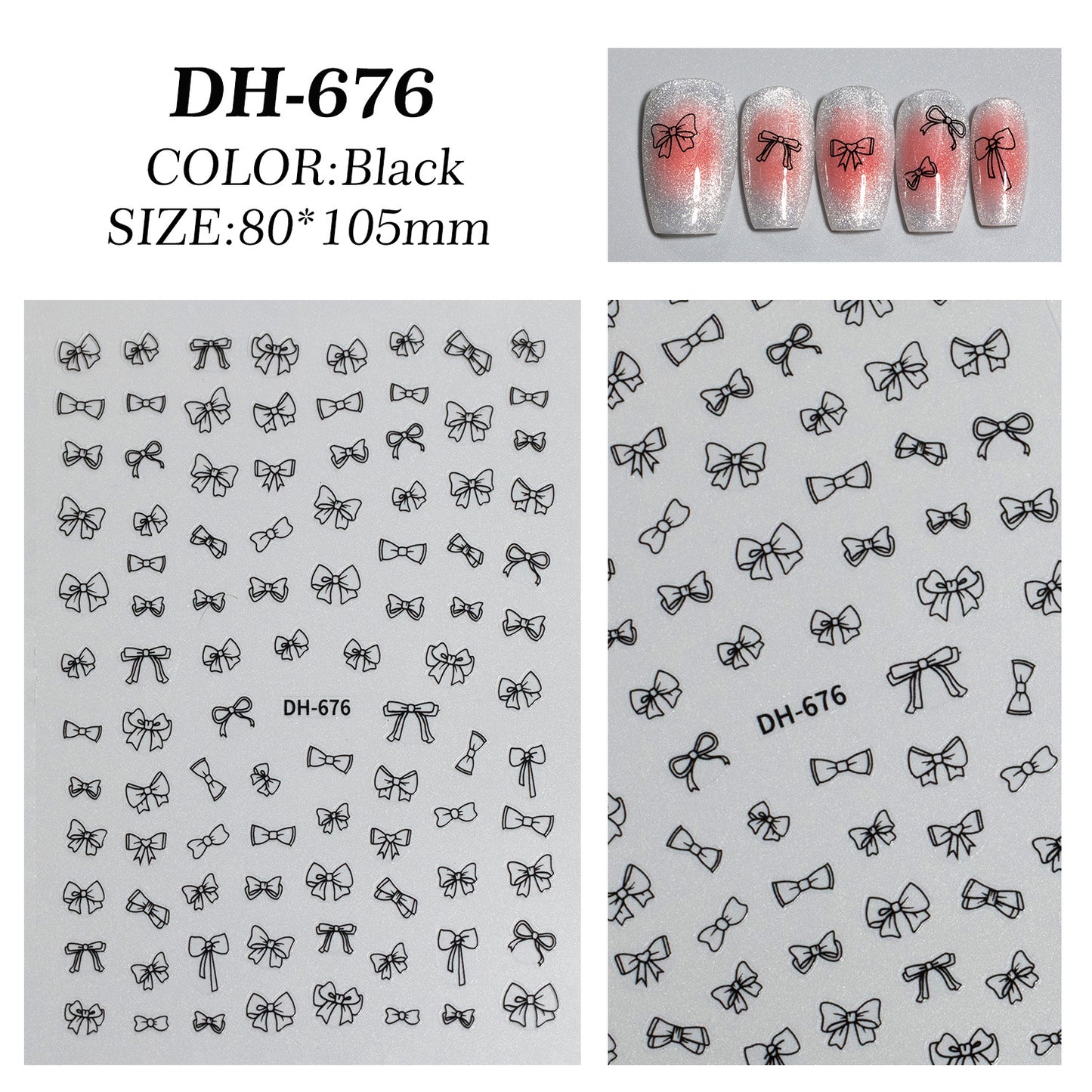 Minimalist Bowknot Adhesive Bow High-grade Hot Nail Stickers