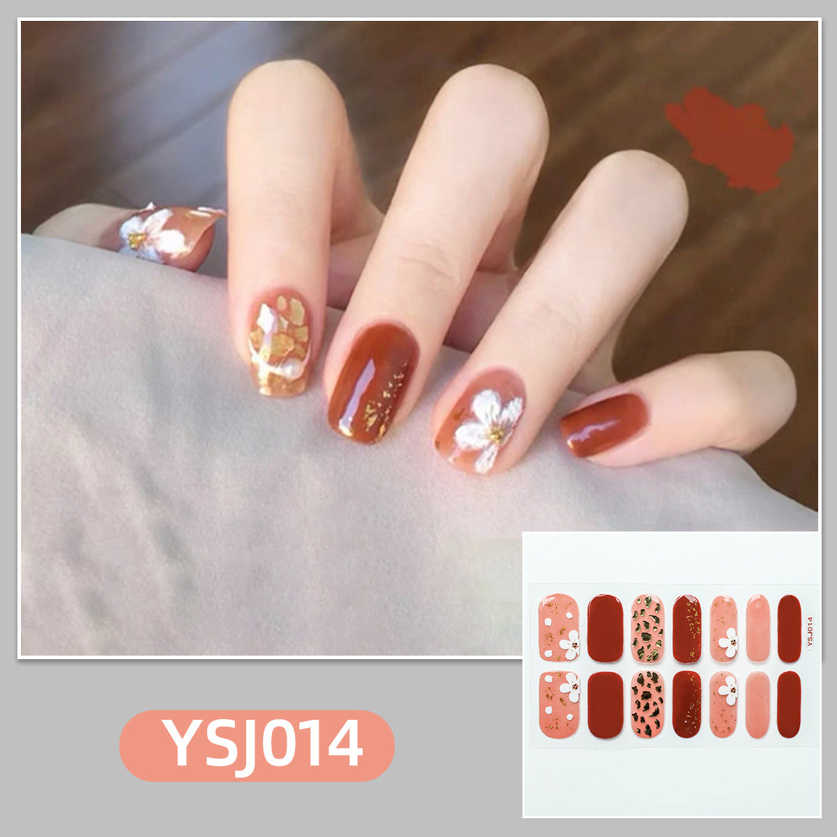 Gradient Bronzing Paper Tulip Cartoon Cute Nail Stickers