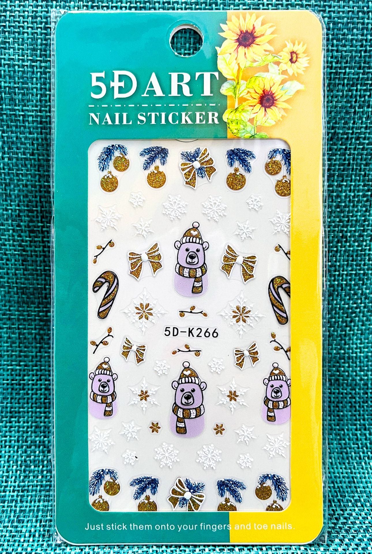 Relief Halloween Beauty Applique Gold Powder Nail Stickers