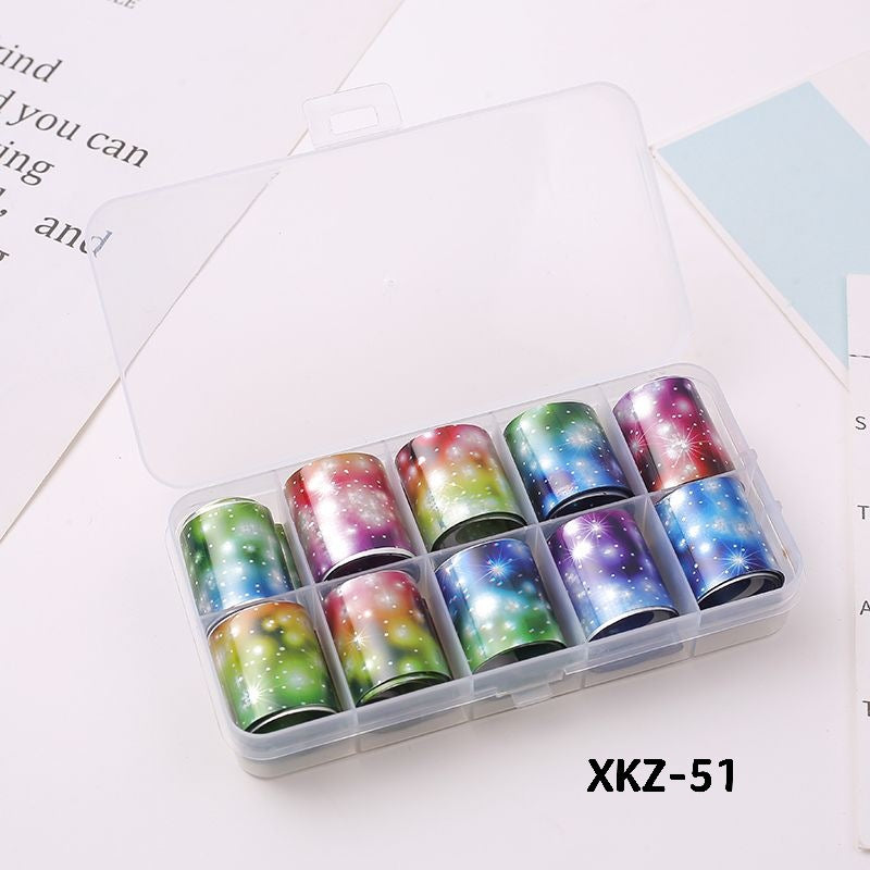 Flower Starry Sky Paper Color Boxed Lace Transfer Printing Nail Care Nail Art