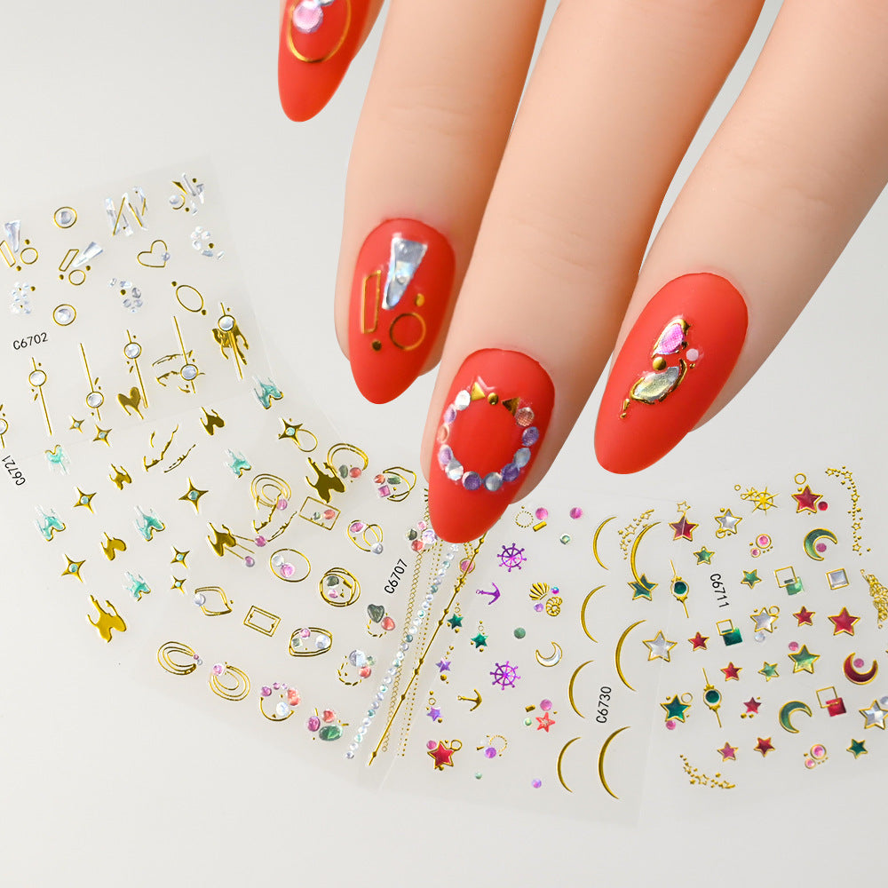 Imitation Diamond Suit Small Ruby Emerald Nail Stickers