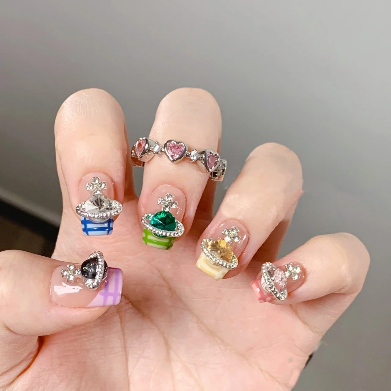 Handmade Manicure Wear Fake Patch Light Nail Stickers