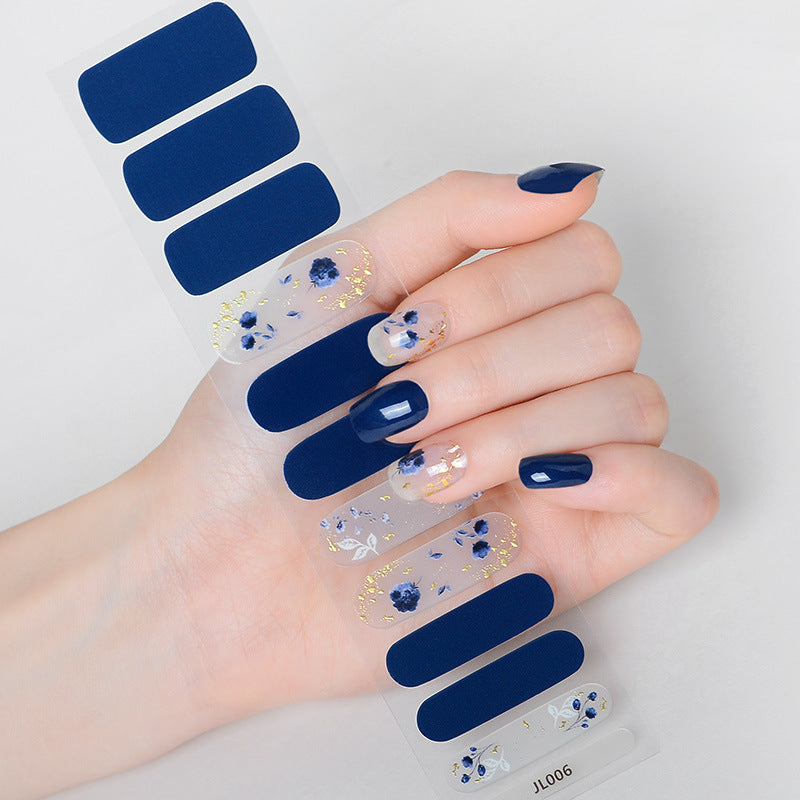 Starry Sky Blooming Finger Thin Gel Nail Stickers