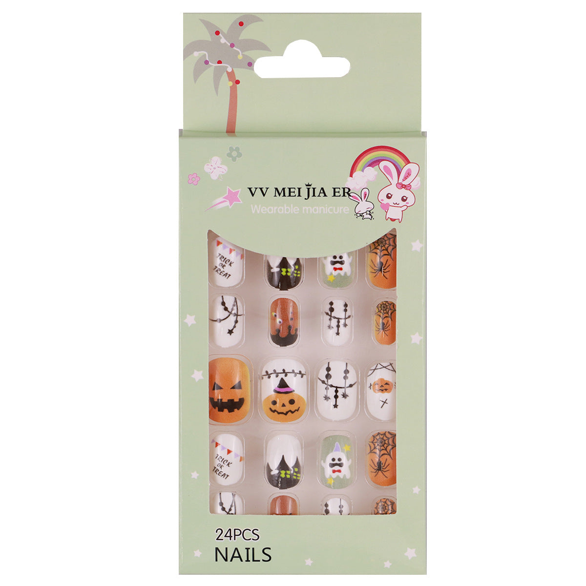 Patch d'usure d'Halloween Faux ongles finis Nail Art