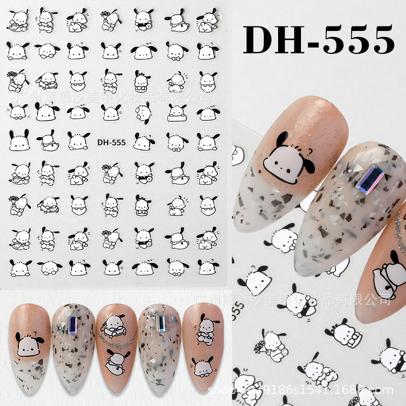 Pacha Dog Three-dimensional Cartoon Cute Relief Small Nail Stickers