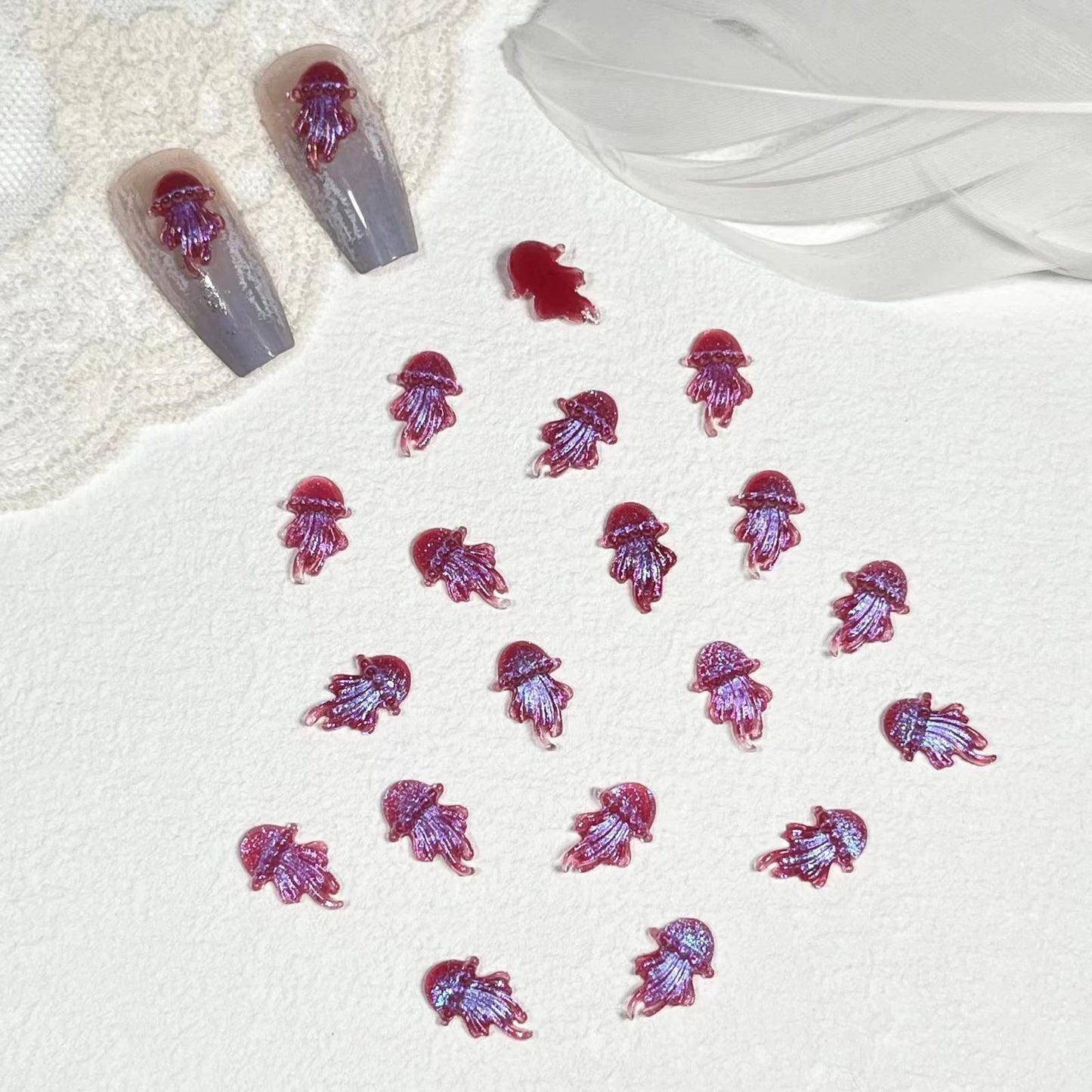 Animal Ice Résine transparente Méduse Sirène Soin des ongles Nail Art