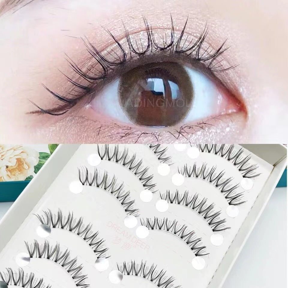 Sharpened Eyelashes Sheer Root Natural Comic Nude False Lashes