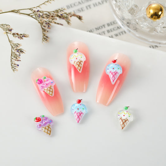 Ice Cream Ornament Summer Fresh Resin Nail Care Nail Art