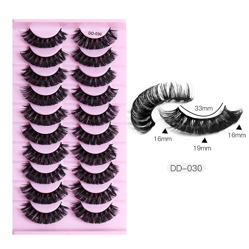 Large Volume Eyelashes Pair Three-dimensional Cross Artificial Mink False Lashes