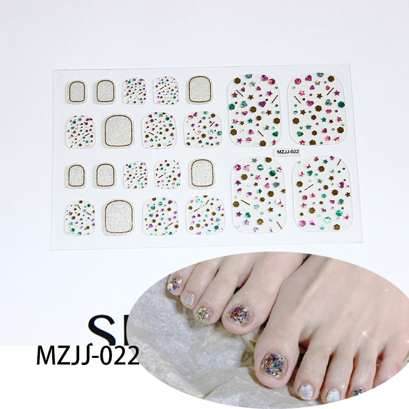 Full Hot Rhinestone Ornament Feet Color Nail Stickers