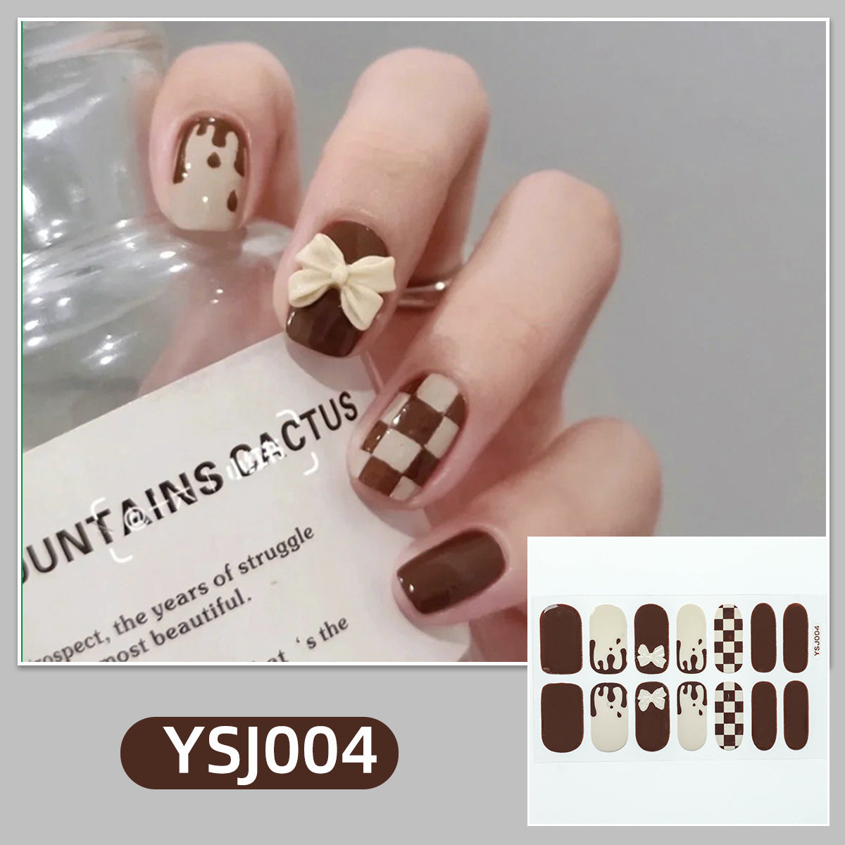 Gradient Bronzing Paper Tulip Cartoon Cute Nail Stickers