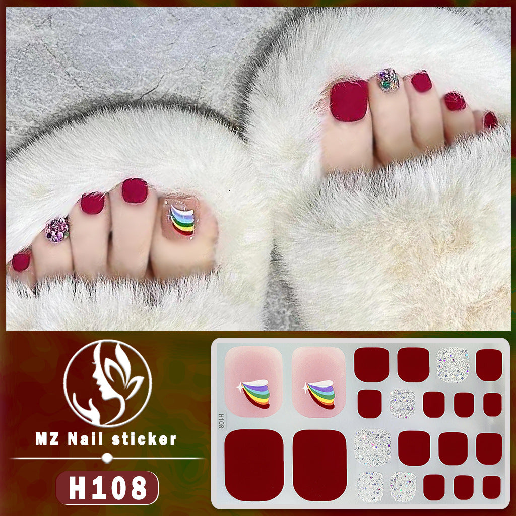 Feet Paper Imitation Diamond Waterproof Durable Nail Stickers