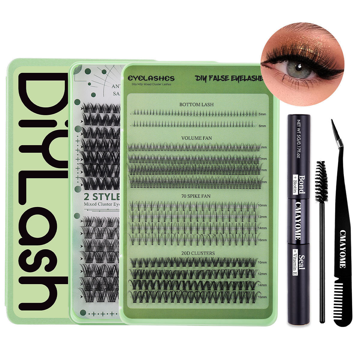 Eyelash Book Large Capacity Assortment Pack Single Cluster Eyelashes False Lashes