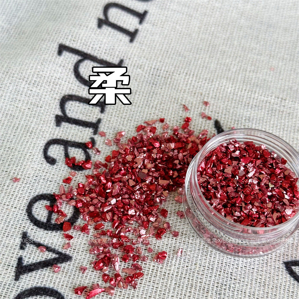 Placage de gravier métallique coloré Minerai brisé Soins des ongles Nail Art