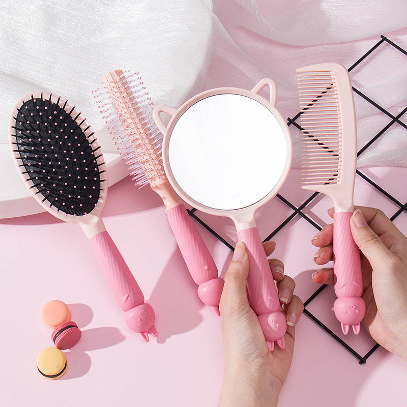 Brosses et peignes à cheveux en silicone avec miroir et manche en silicone