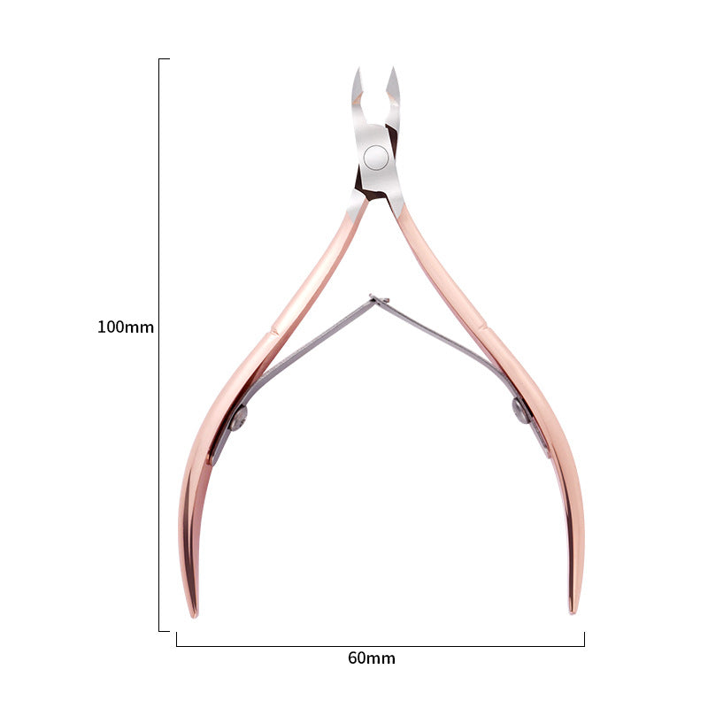 Ensemble d'outils pour repousser les ongles à double tête et pince à cuticules dorée