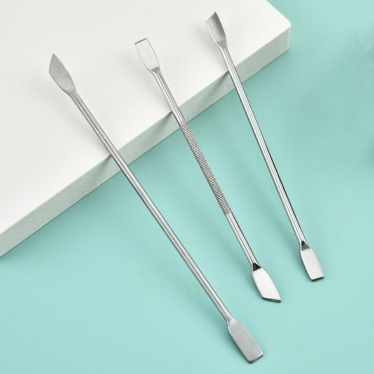 Ensemble d'outils pour ongles en acier avec pelle à double tête et petit outil pour manucure