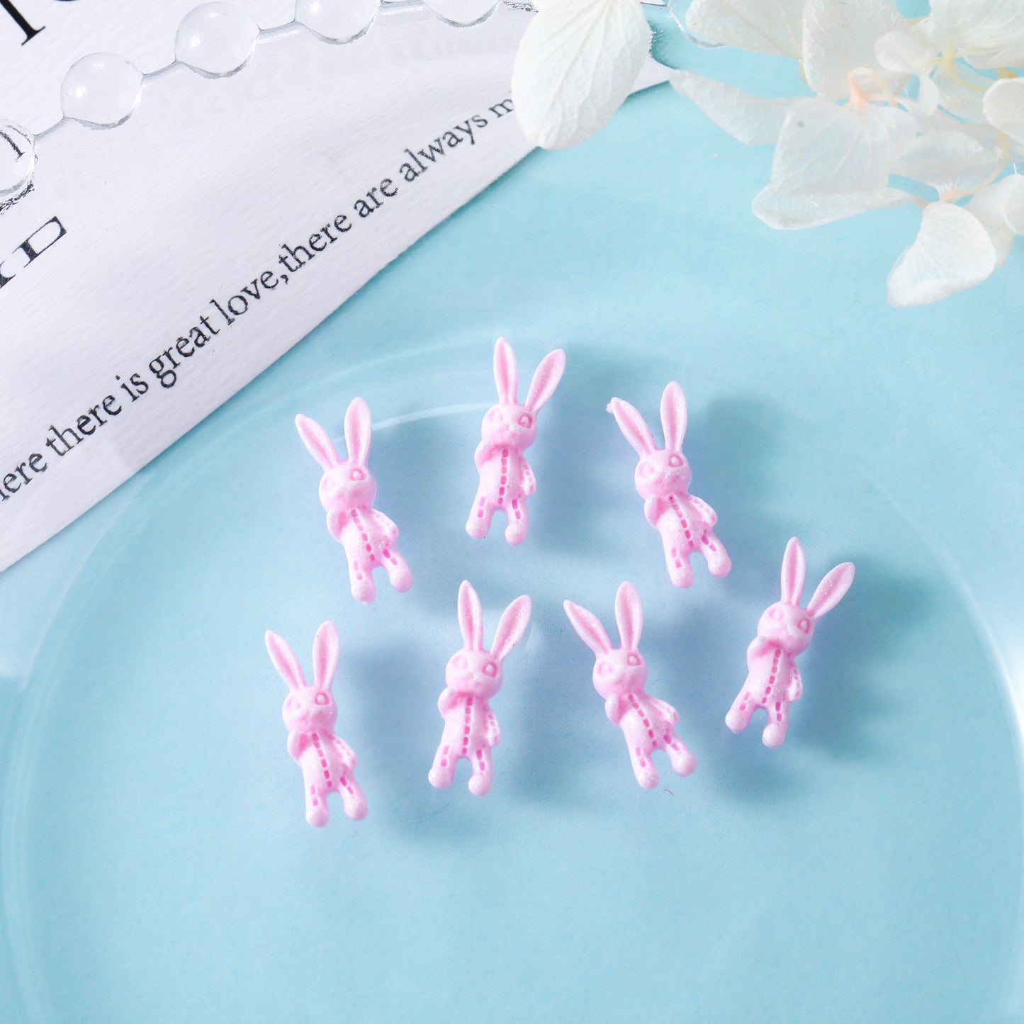 Luminous Skull Rabbit Ornament Cute Cartoon Nail Care Nail Art