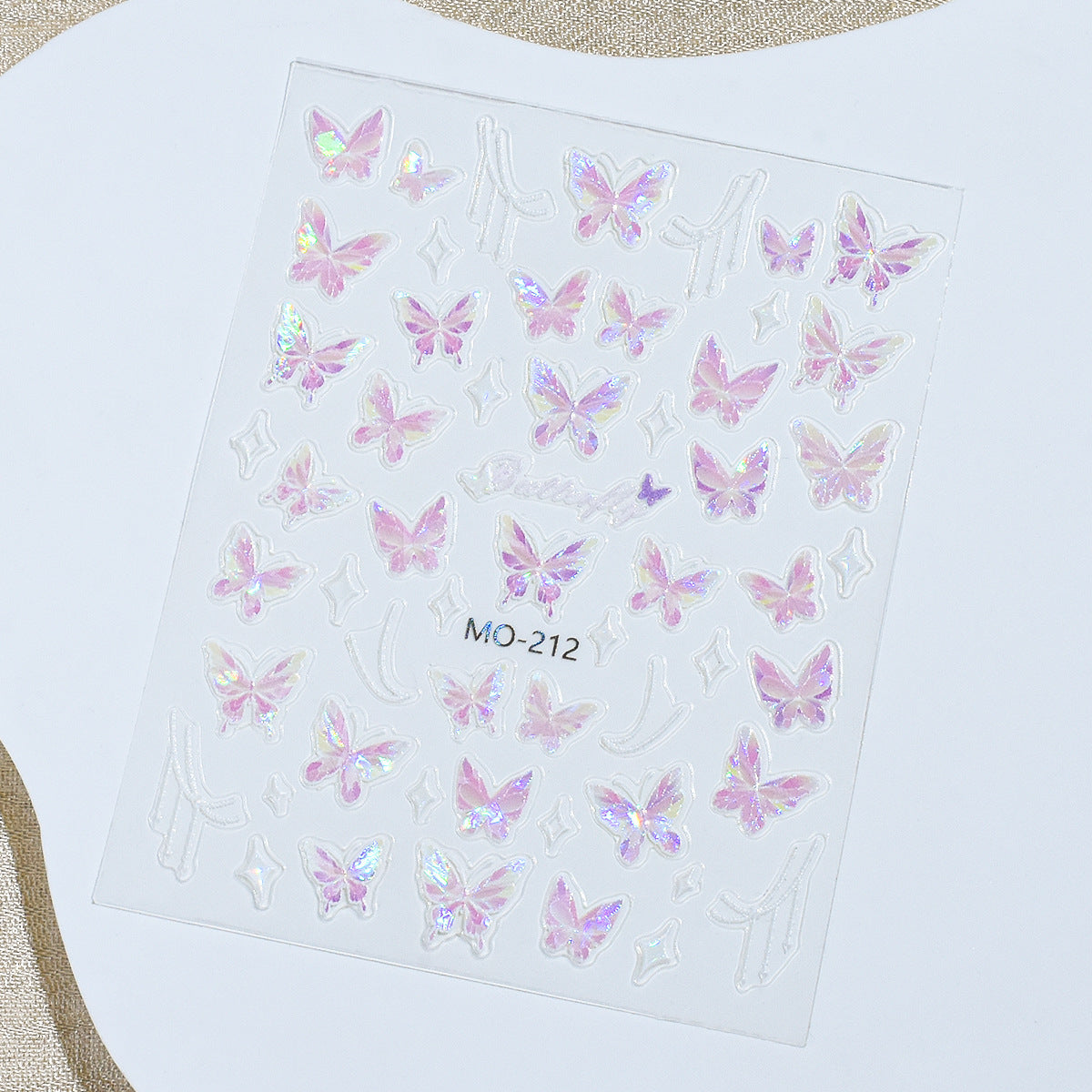 Glaze Butterfly Pink Shell Bright Color Nail Stickers