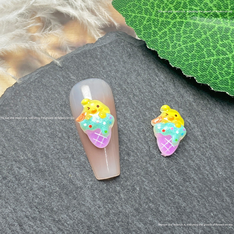 Children's Summer Cartoon Ornament Cute Bear Ice Nail Care Nail Art