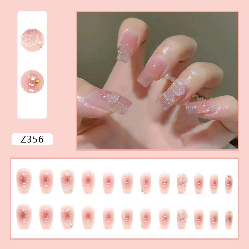 High-grade Short Fake Patch White French Nail Art