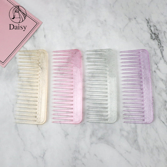 Women's Glitter Transparent Big Wave Tidying Household Hair Brushes & Combs