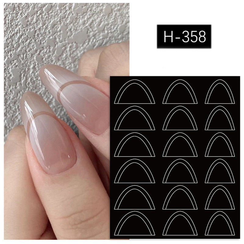 Hot French Smile Line Crescent Template Nail Stickers