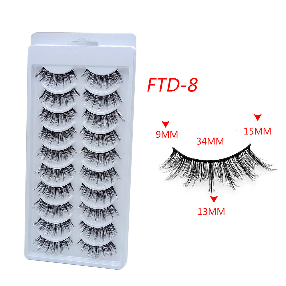 Double Pairs Of Eyelashes Natural Curling False Lashes