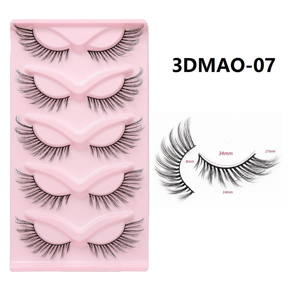 Five Pairs Of Cat Eyelashes Thick False Lashes