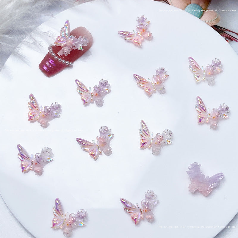 Butterfly Ornament Luminous Jewelry Super Fairy Nail Care Nail Art