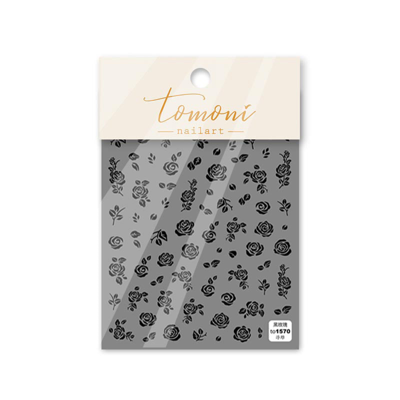 Hot Style Adhesive Cute Black White Nail Stickers