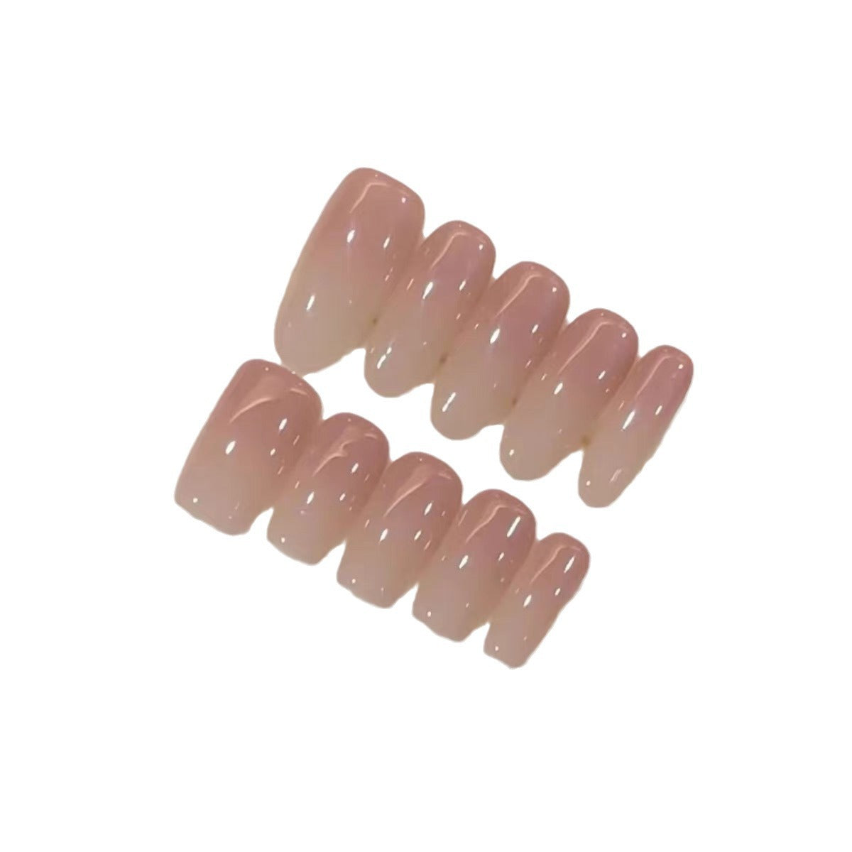 Handmade Wear Oval Ice Transparent Nude Beauty Gradient Nail Stickers