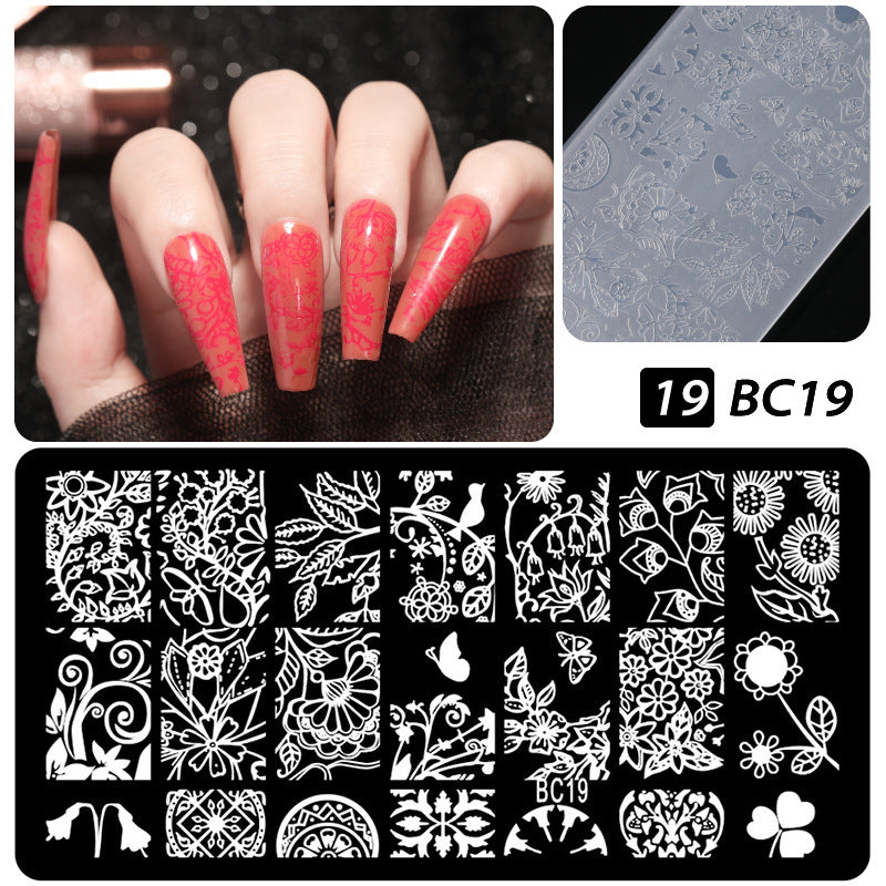 Plastic Seal Printing Board Transfer Manicure Nail Tool Set