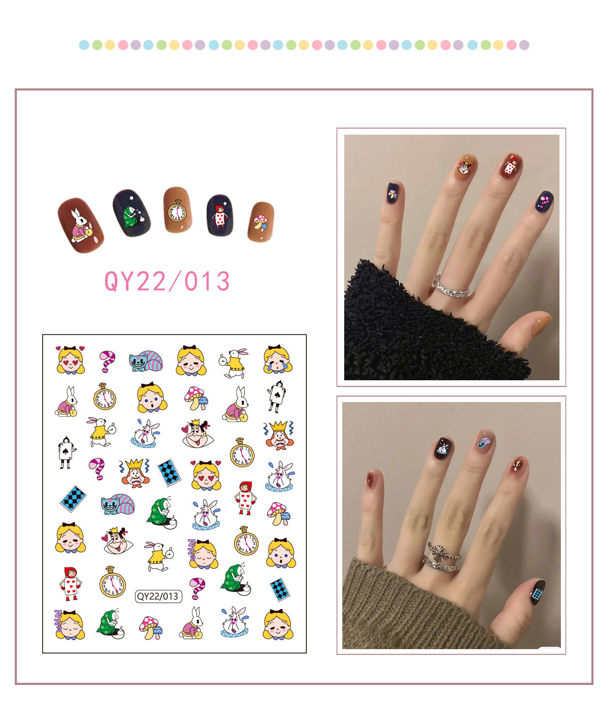 Little Bear Cartoon Cute Animal Unicorn Nail Stickers