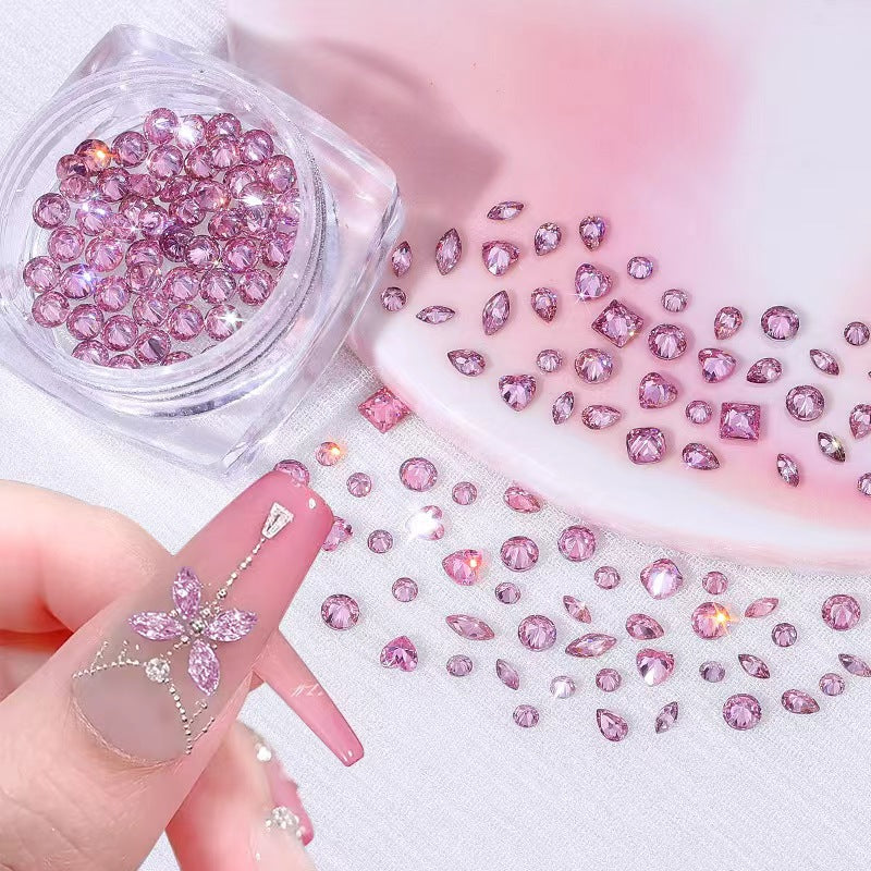 Ornament Chamfering Of Edge Mini Flat Diamond Handmade Nail Care Nail Art