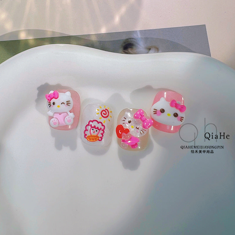 Simple Cute Cartoon Cat Three-dimensional Resin Nail Care Nail Art