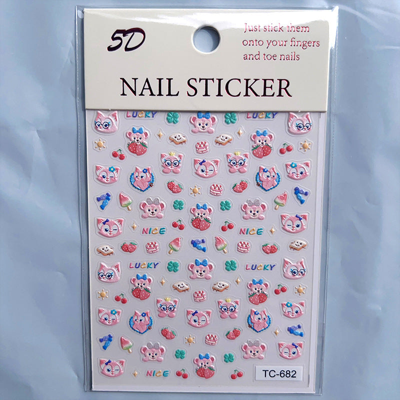 Relief Three-dimensional Cartoon Hand Account Goo Card Nail Tool Set