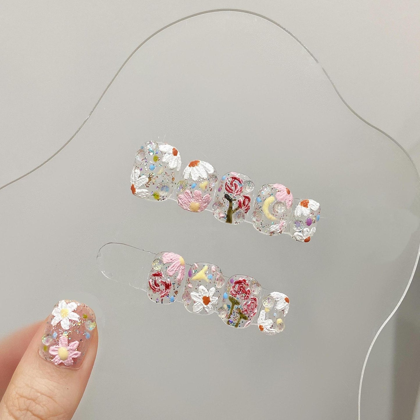 Series Beauty Handmade Wear Fake Patch Nail Stickers