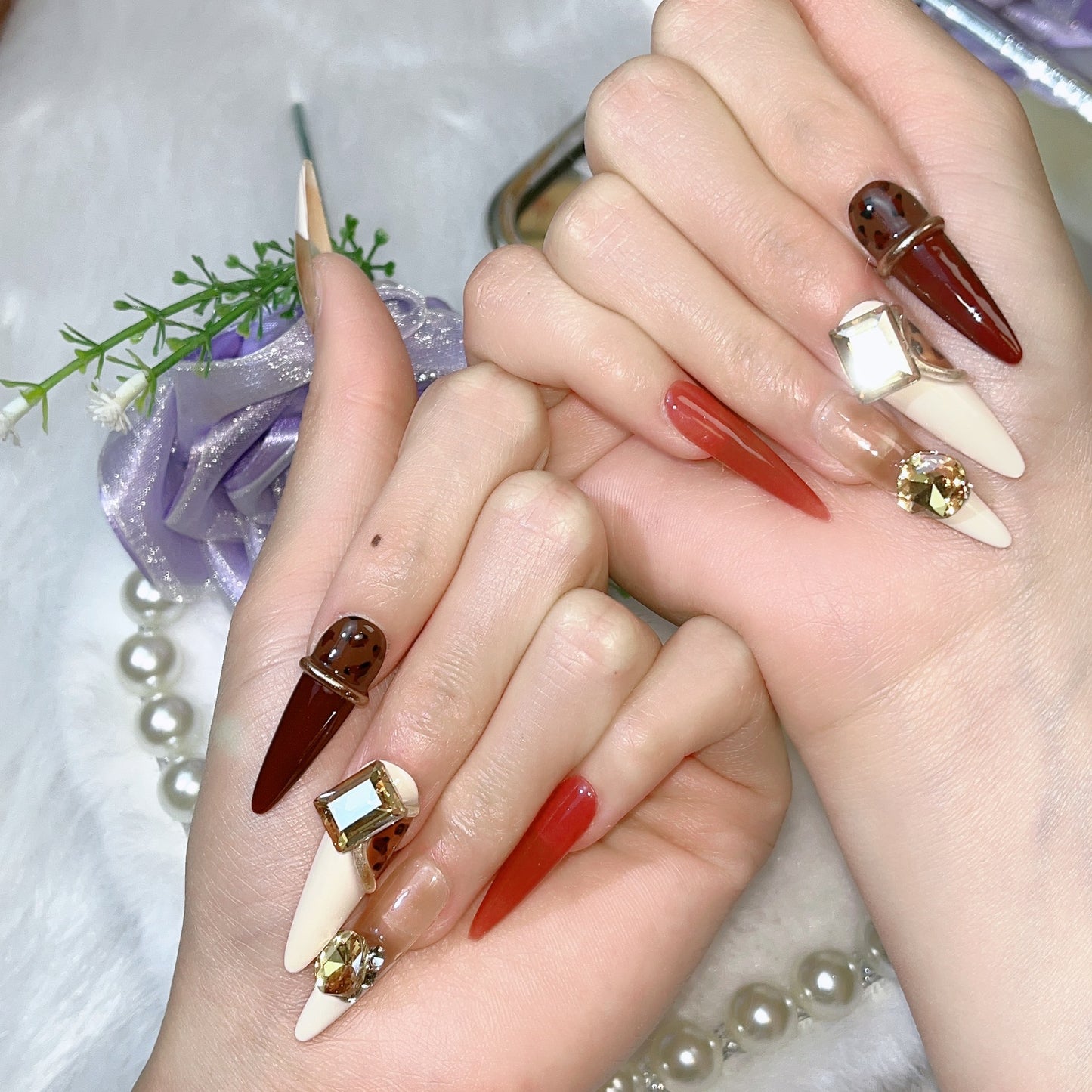 Ge Ji Wear Handmade Fake Patch Style Nail Stickers