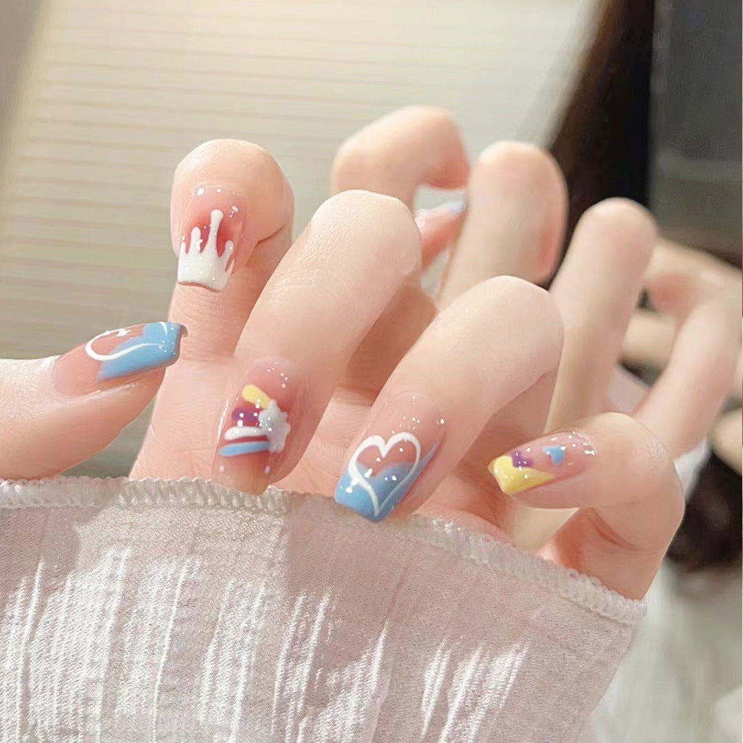 Simple Boiled Water Wear Touch Manicure Nail Stickers