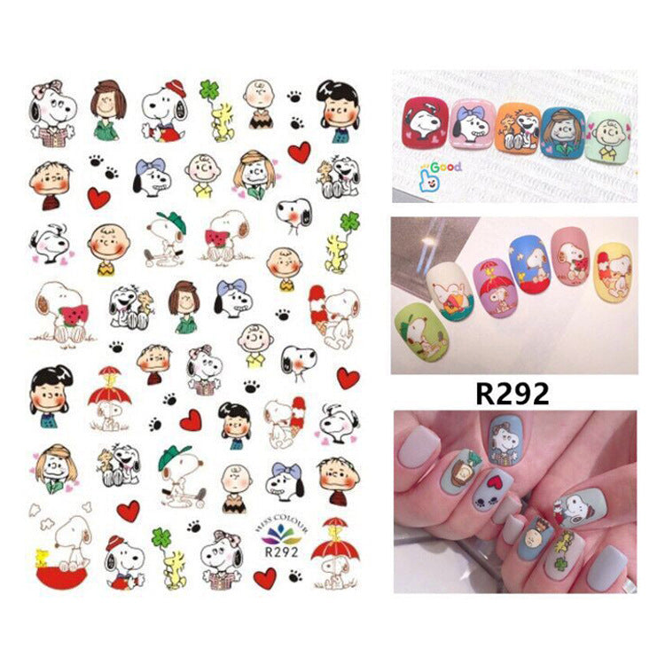 Snoopy Small Flower Cartoon Ornament Decals Nail Stickers