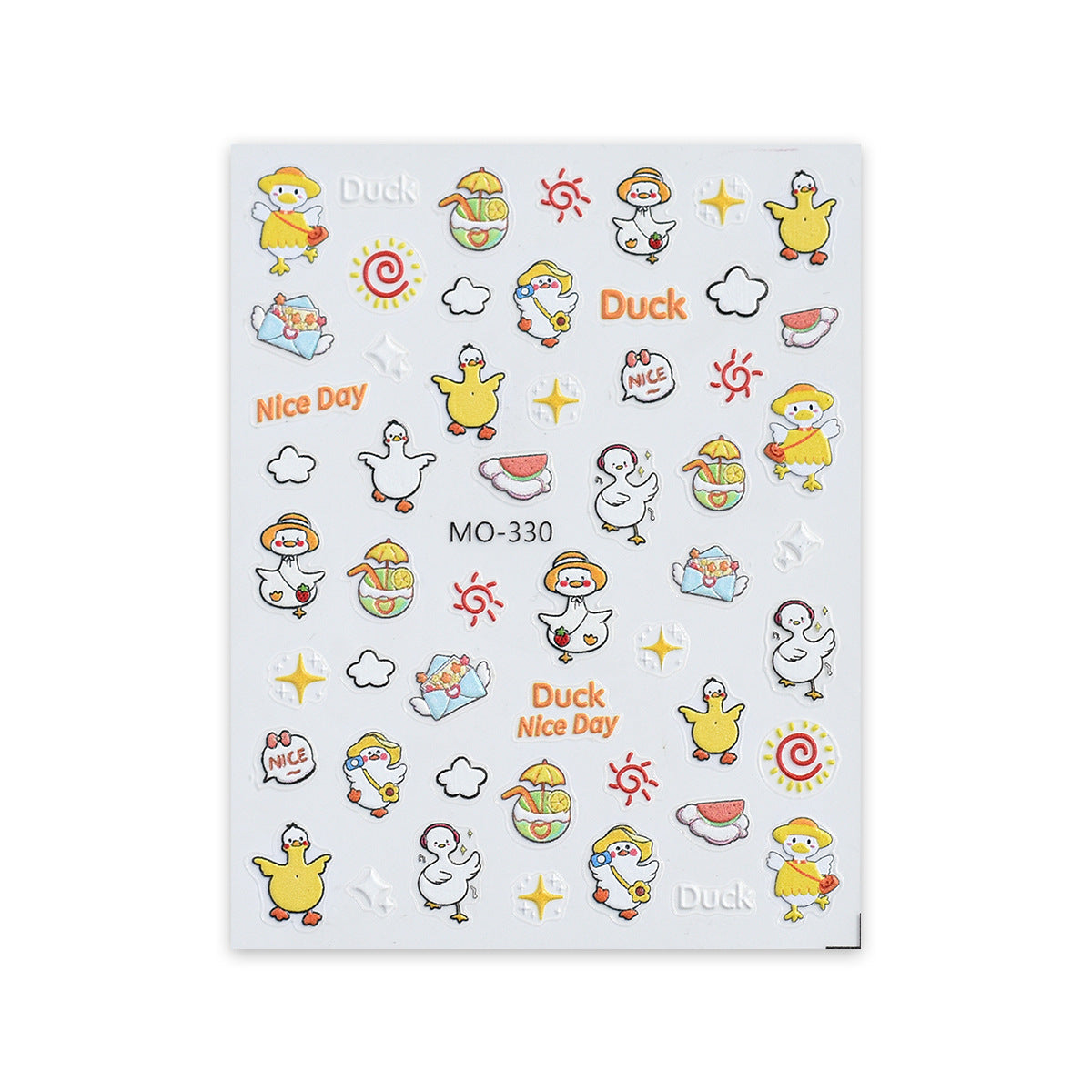 Small Yellow Duck Paper Cute Cheering Nail Tool Set