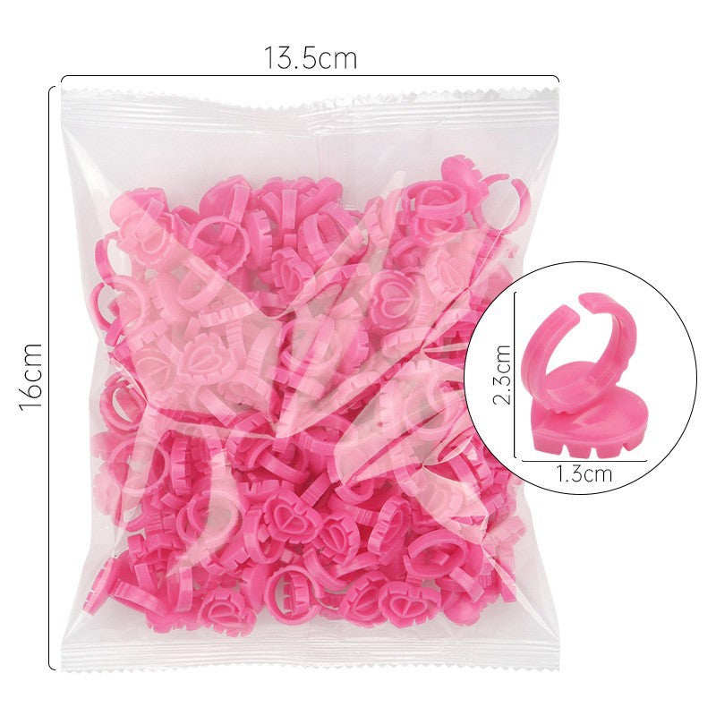 Lot de gobelets à anneaux en forme de cœur pour cils, plateau de colle pour cils, accessoires de maquillage