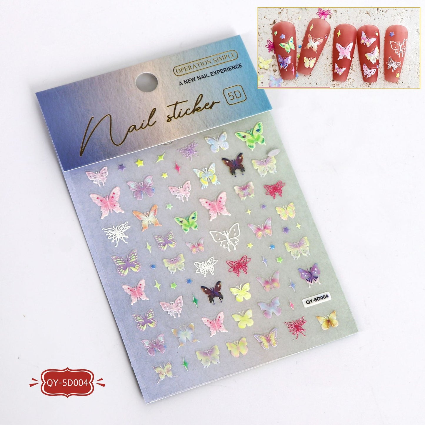 Relief Butterfly Laser Thin Tough Three-dimensional Nail Stickers