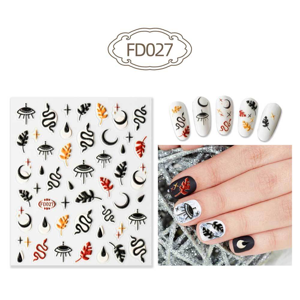 Three-dimensional Relief Cute Cartoon White Cloud Nail Stickers