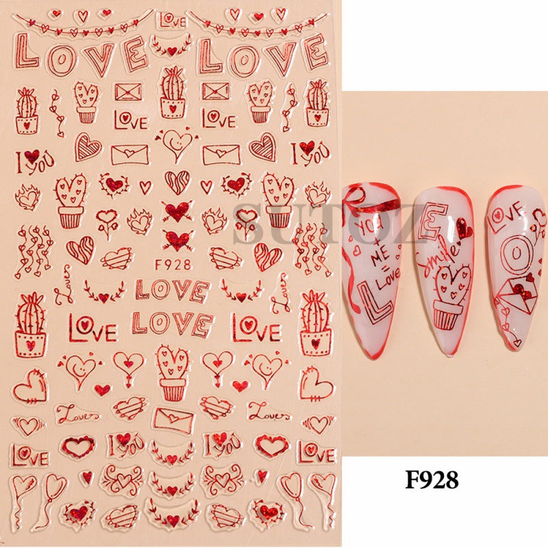 Day Cartoon Comic Series Than Heart Nail Stickers